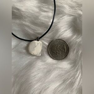 🌴Handmade White Glass Stone Pendant necklace